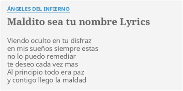 Ángeles del Infierno Maldito Sea Tu Nombre Lyrics English Translation