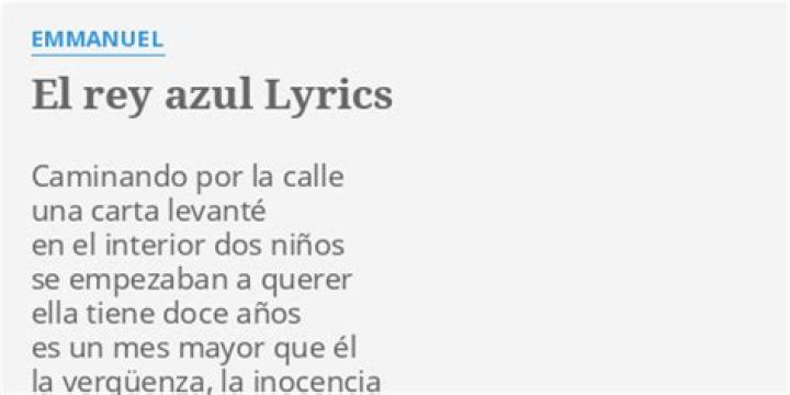Emmanuel El Rey Azul Lyrics English Translation