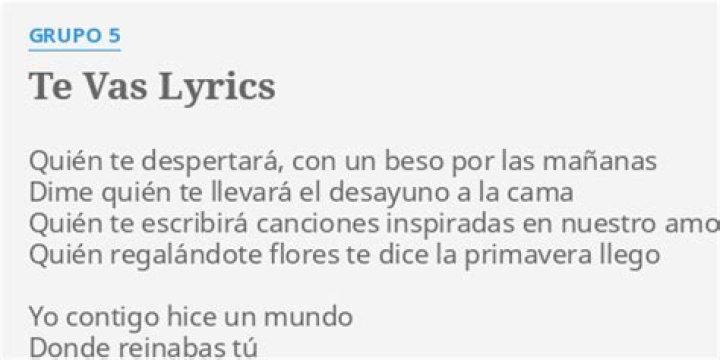 Grupo 5 Te Vas Lyrics English Translation