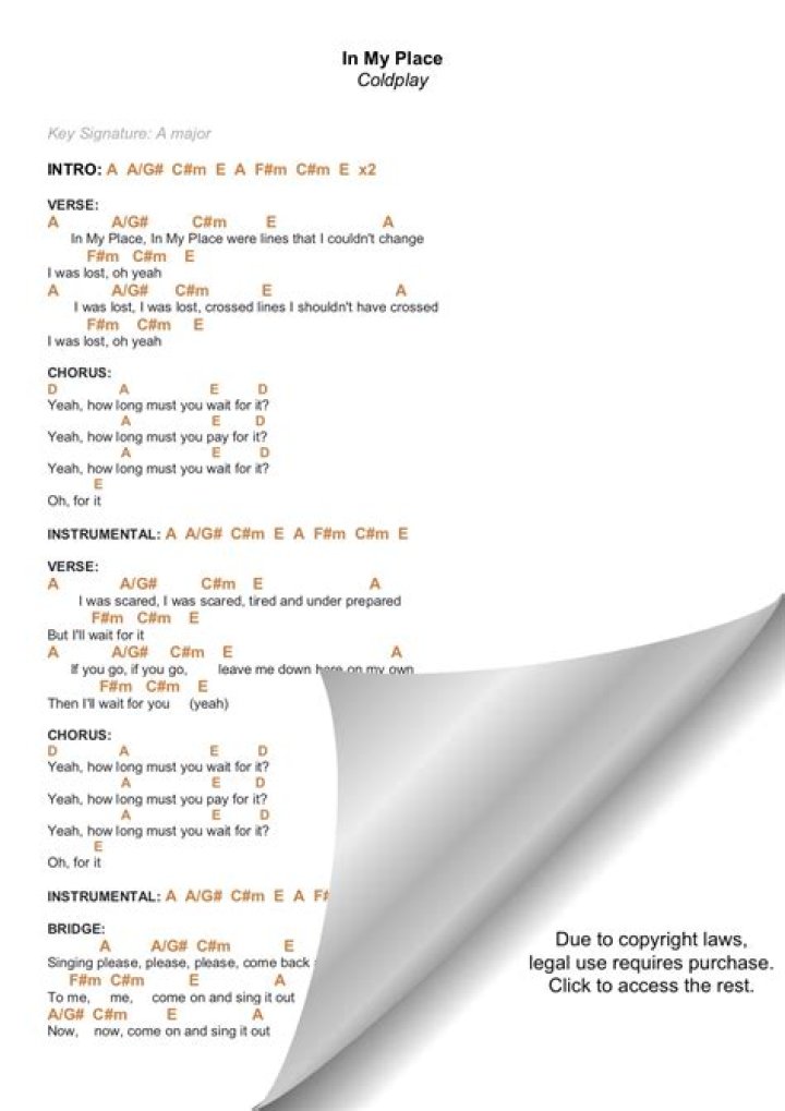 In My Place Lyrics Meaning