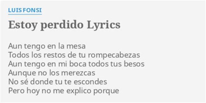 Luis Fonsi Estoy Perdido Lyrics English Translation