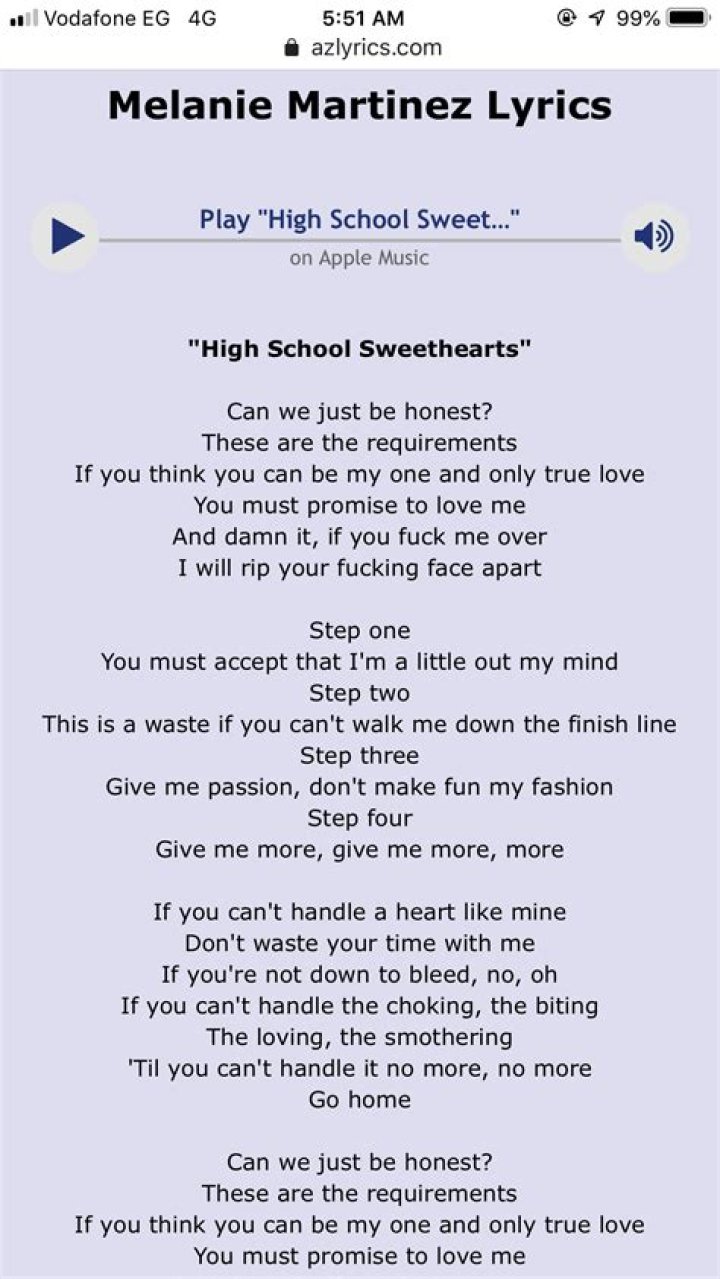 Melanie Martinez - High School Sweethearts Lyrics Meaning