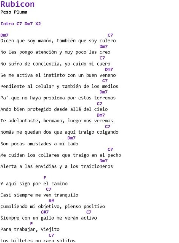 Peso Pluma RUBICON Lyrics