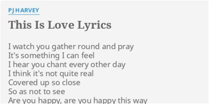 PJ Harvey This Is Love Lyrics Spanish Translation