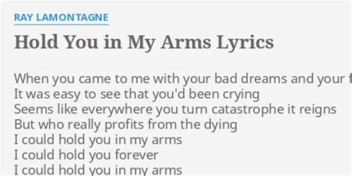Ray LaMontagne - Hold you in my Arms Lyrics Meaning