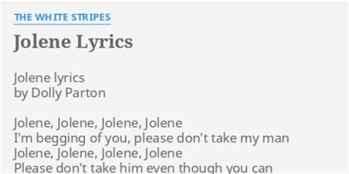 The White Stripes Jolene Lyrics